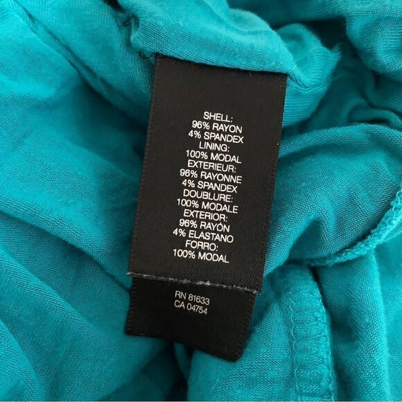 Kenneth Cole Turquoise Sleeveless Drape Neck Knit Dress Sz M - Picture 4 of 5